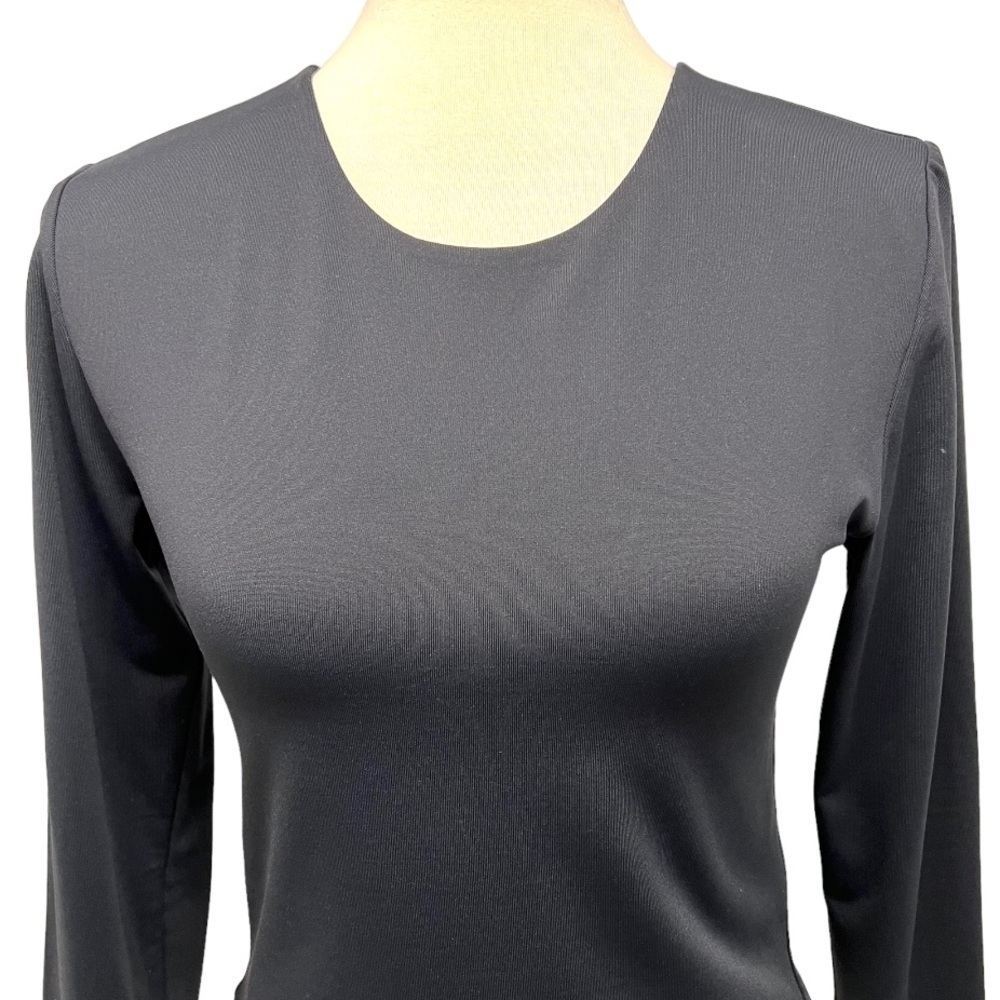 Babaton Aritzia Black Stretch Knit Long Sleeve Crop Top Women’s Large - Picture 6 of 14